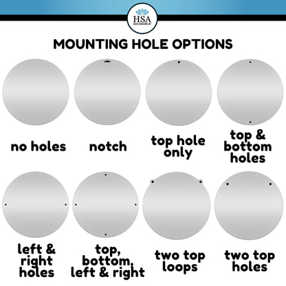Mounting Hole Options Chart for Soaring Eagle Personalized Metal Sign