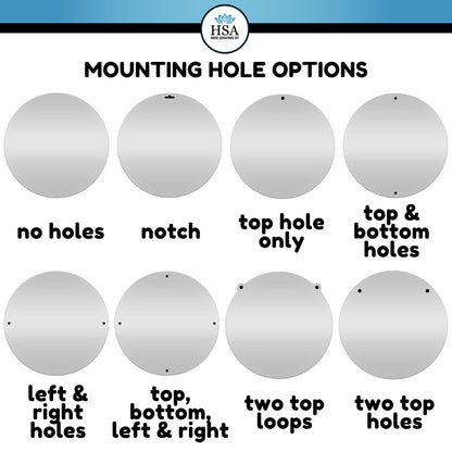 Mounting Hole Options Chart for Round Metal Signs