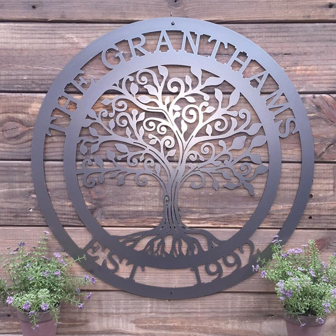 Loving Tree of life Wall Art | Metal Wall Decor| Custom Metal Sign | Mother's Day Gift