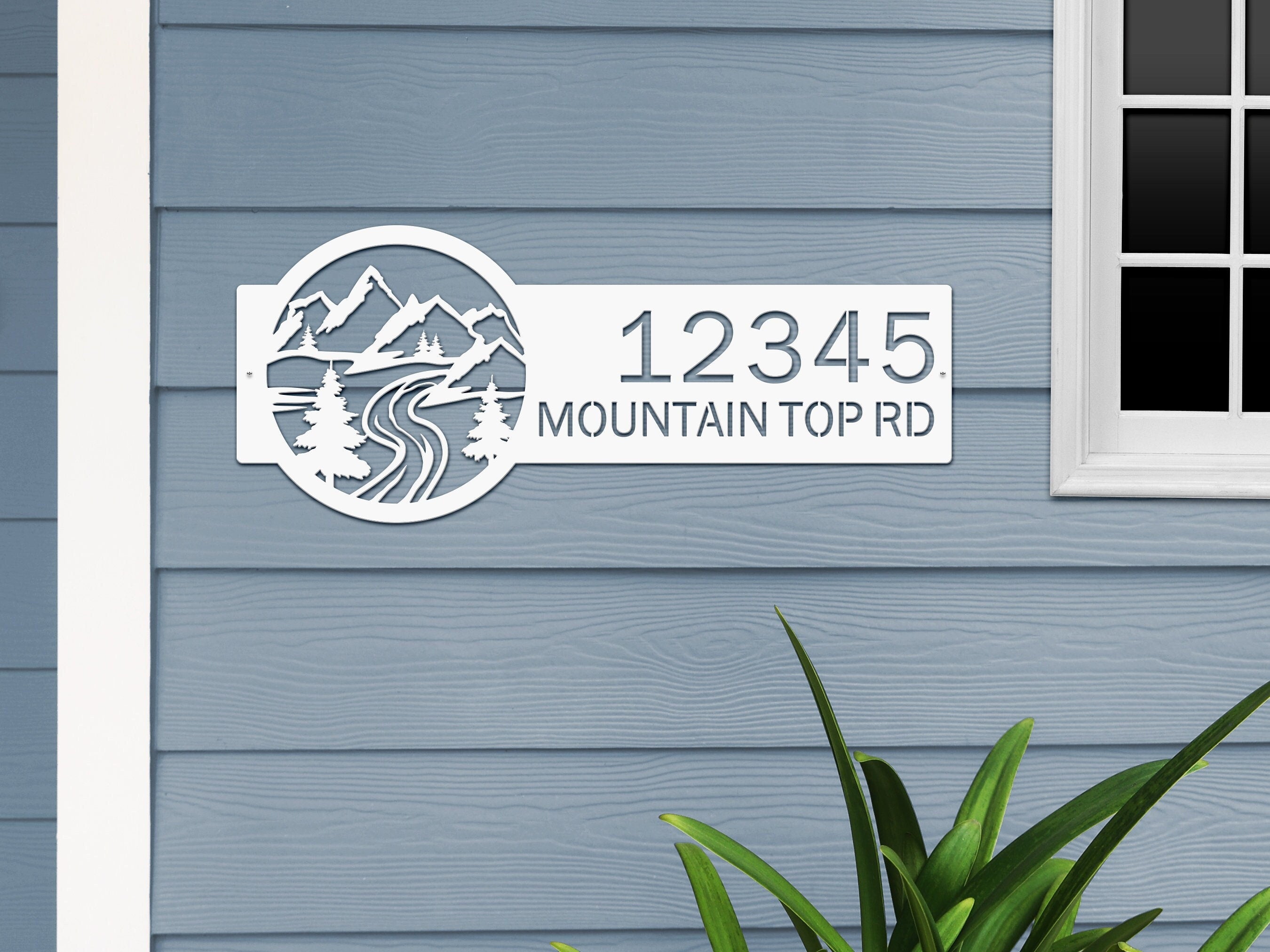 Mountain House Number Address Sign - Custom Metal Sign Ideal for Moder ...