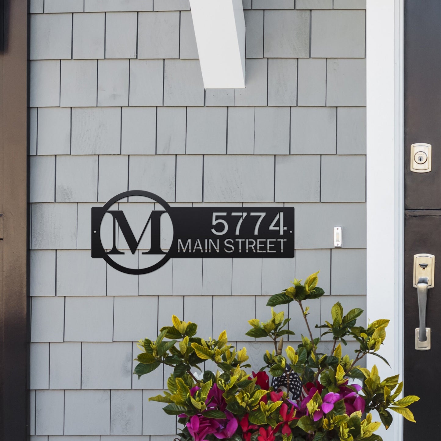 Personalized Monogram Metal Address Sign - Ideal as a Closing Gift, Modern Housewarming Gift, or Couples Wedding Gift