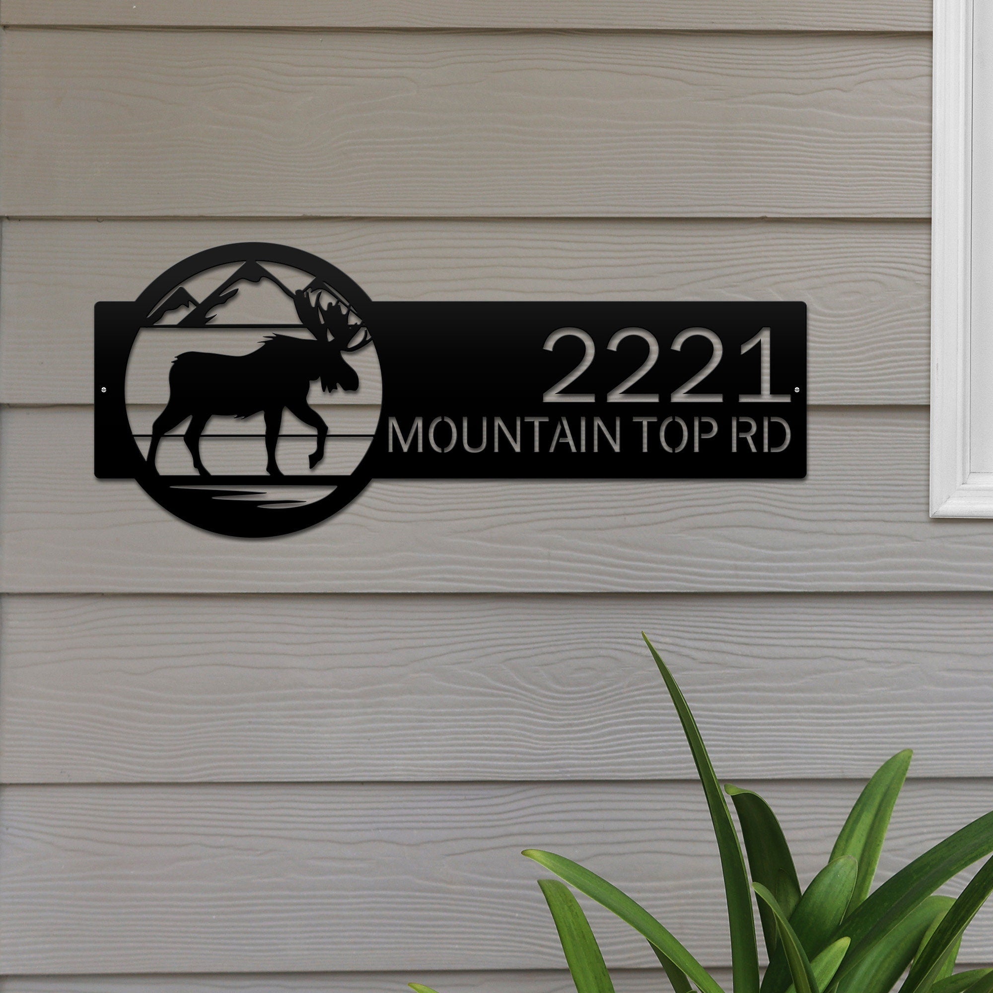 Mountain Moose Custom Address Sign - Outdoor Metal Wall Art Perfect Pe ...