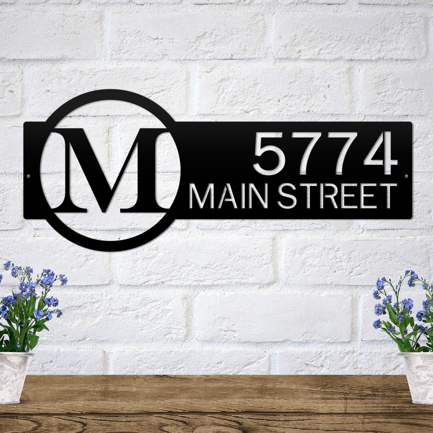 Personalized Monogram Metal Address Sign - Ideal as a Closing Gift, Modern Housewarming Gift, or Couples Wedding Gift