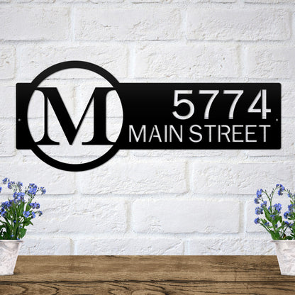 Personalized Monogram Metal Address Sign - Ideal as a Closing Gift, Modern Housewarming Gift, or Couples Wedding Gift