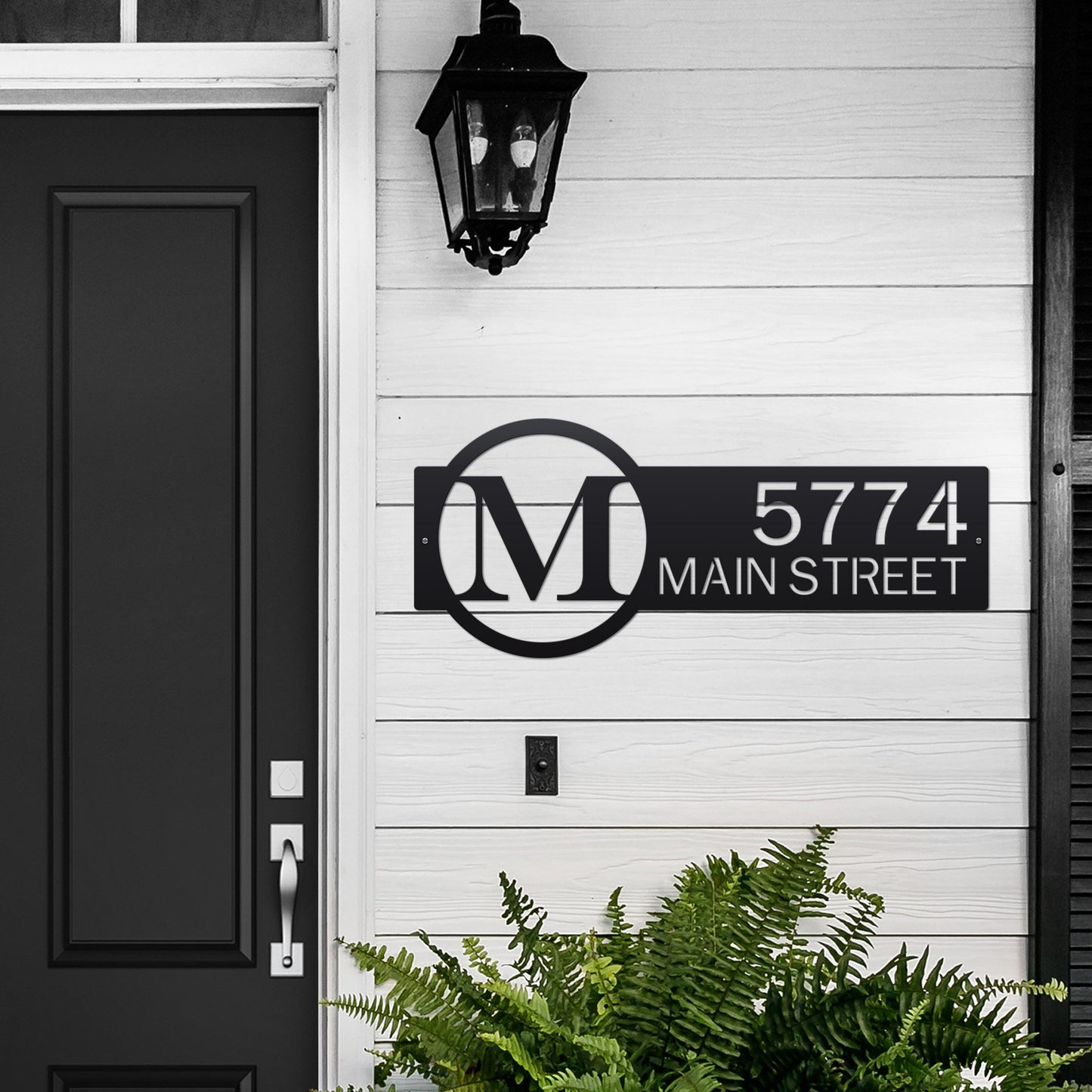 Personalized Monogram Metal Address Sign - Ideal as a Closing Gift, Modern Housewarming Gift, or Couples Wedding Gift