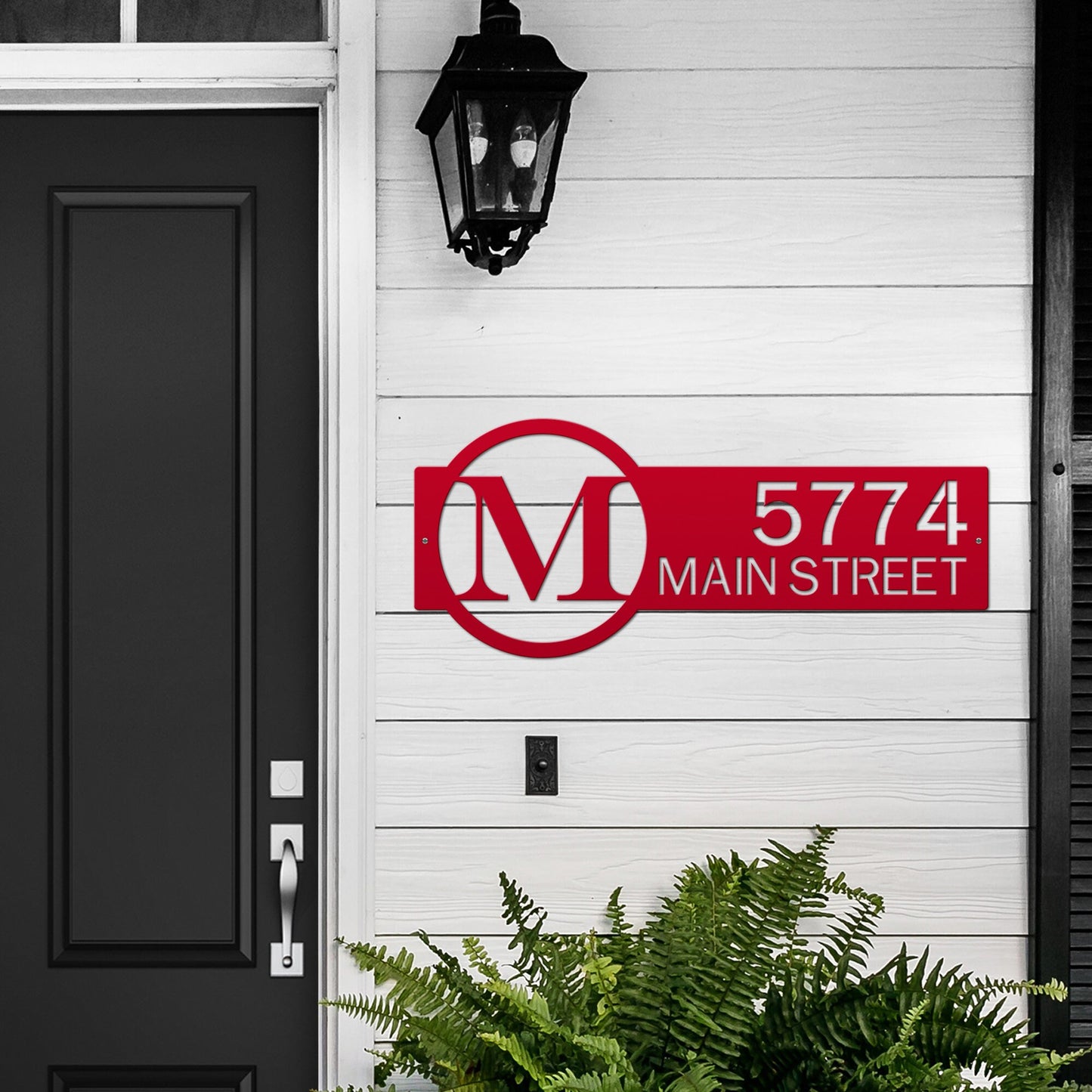Personalized Monogram Metal Address Sign - Ideal as a Closing Gift, Modern Housewarming Gift, or Couples Wedding Gift