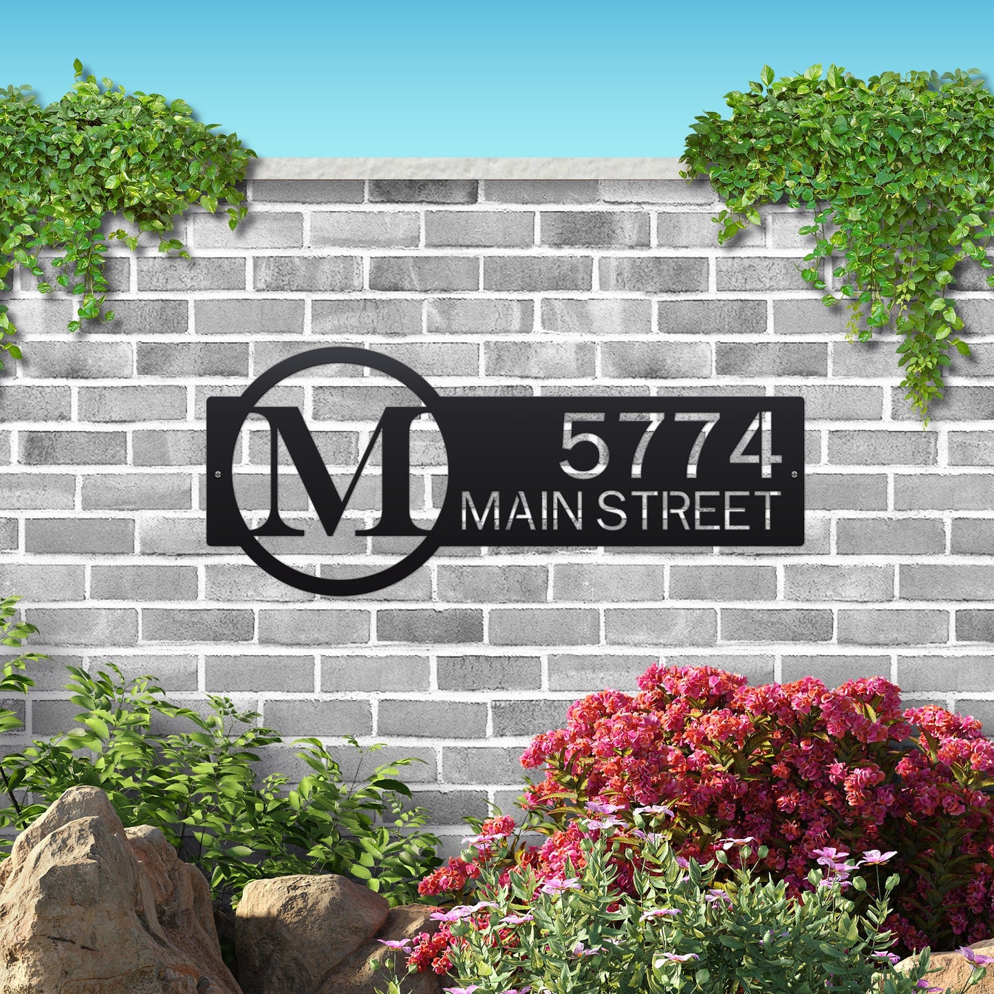 Personalized Monogram Metal Address Sign - Ideal as a Closing Gift, Modern Housewarming Gift, or Couples Wedding Gift